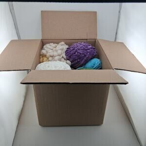 2 lbs Mixed Scrap Yarn Lot Assorted Colors, Sizes & Fiber Content
